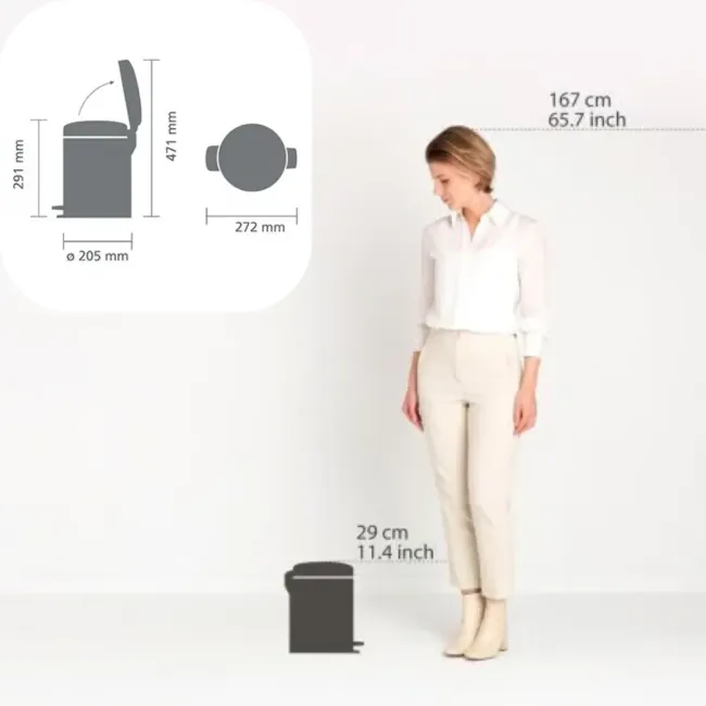 Poubelle à Pedale NewIcon 5L Bin soft beige BRABANTIA