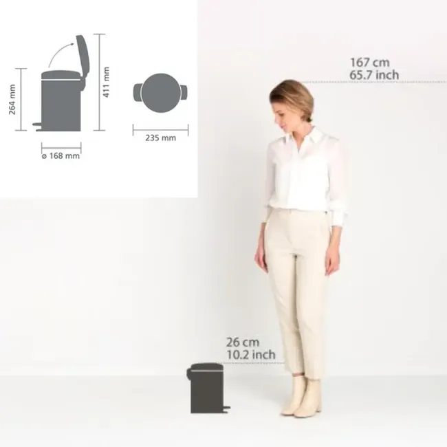 Poubelle à Pedale NewIcon 3L Bin white BRABANTIA
