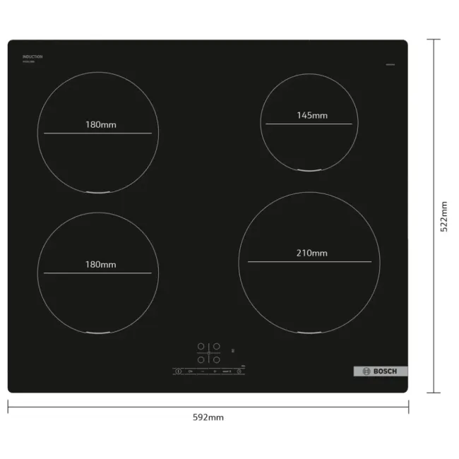 TABLE DE CUISSON INDUCTION 60CM NOIR BOSCH