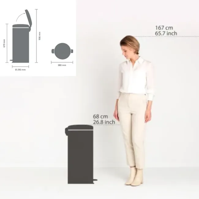 Poubelle à Pedale NewIcon 30L Bin white BRABANTIA