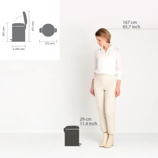 Poubelle à Pedale NewIcon 5L Bin white BRABANTIA