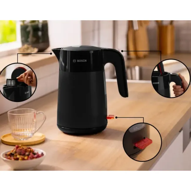 CAFETIERE TKA2M113+BOUILLOIRE TWK2M163+TOASTER TAT2M123 NOIR BOSCH