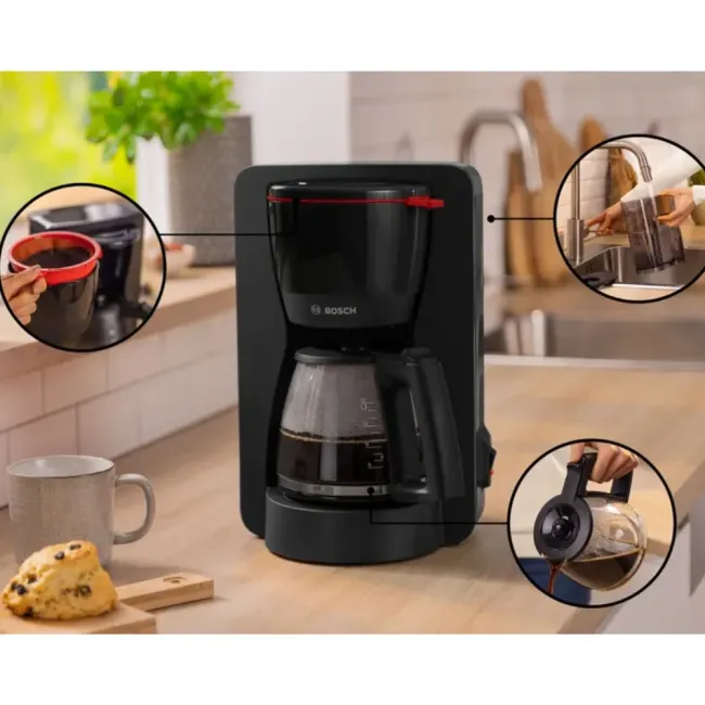 CAFETIERE TKA2M113+BOUILLOIRE TWK2M163+TOASTER TAT2M123 NOIR BOSCH