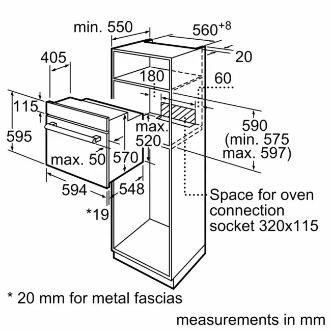 FOUR ENCASTRABLE 60 CM INOXYDABLE SERIE 6 BOSCH
