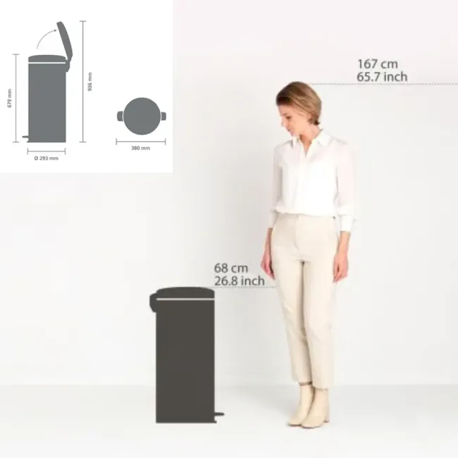 Poubelle à Pedale NewIcon 30L Platinium BRABANTIA