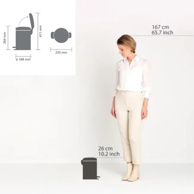 Poubelle à Pedale NewIcon 3L BRILLANT STEEL BRABANTIA