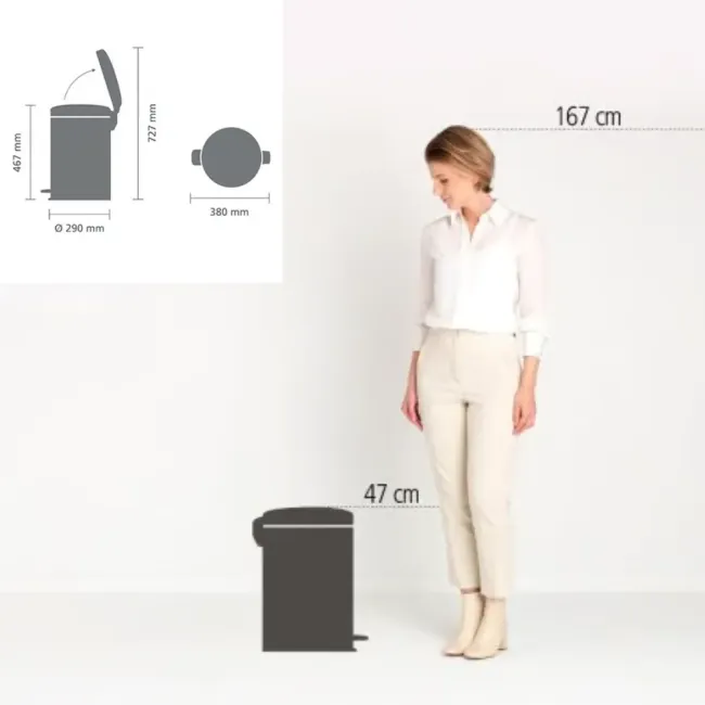 Poubelle à Pedale NewIcon 20L Bin white BRABANTIA