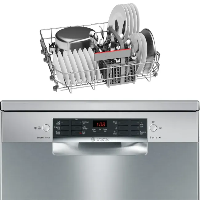 LAVE VAISSELLE SERIE 4 60 CM ACIER BROSSE ANTI-TRACES BOSCH