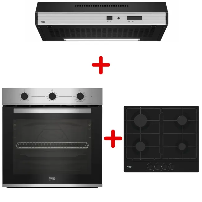 TRIO  FOUR BBIC12100XD+T.C  HIAG64223B+ HOTTE CFB6432X  BEKO