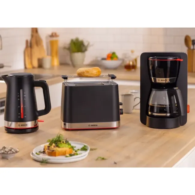 CAFETIERE TKA4M233+BOUILLOIRE TWK4M223+TOASTER TAT4M223 NOIR/IX BOSCH