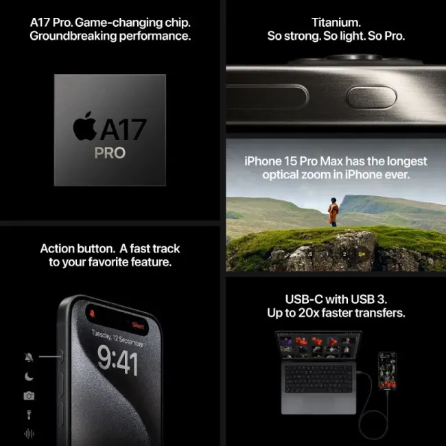 iPhone 15 PRO 1TB BLACK TITANIUM APPLE