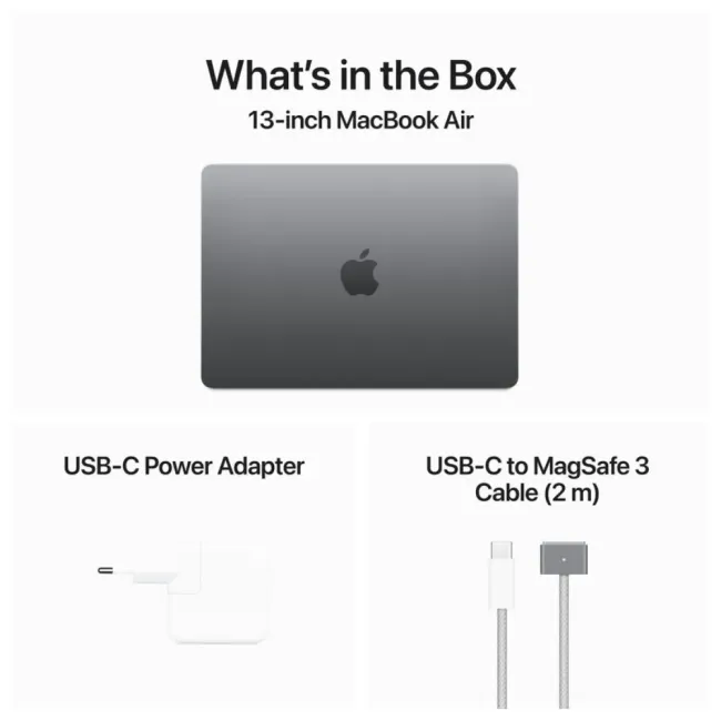 MACBOOK AIR 13" M3 CHIP 8CORE CPU 8CORE GPU 256GB  SPACE GREY APPLE