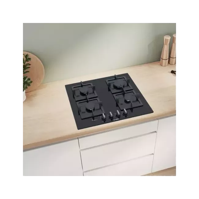 TABLE DE CUISSON NOIR EN VERRE GAZ 60CM BOSCH