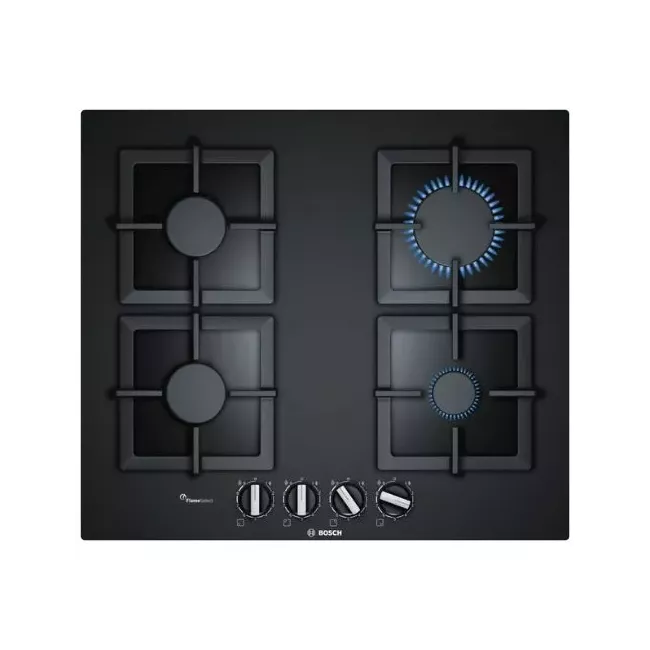 TABLE DE CUISSON NOIR EN VERRE GAZ 60CM BOSCH