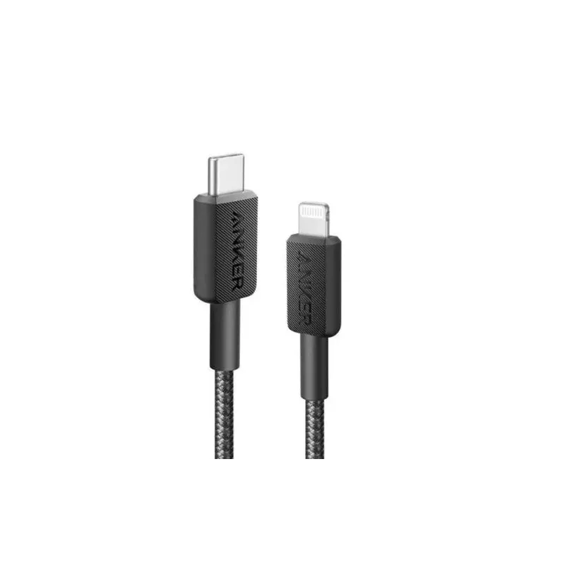 Anker 322 USB-C to Lightning Cable (3ft Braided) Black 194644114510