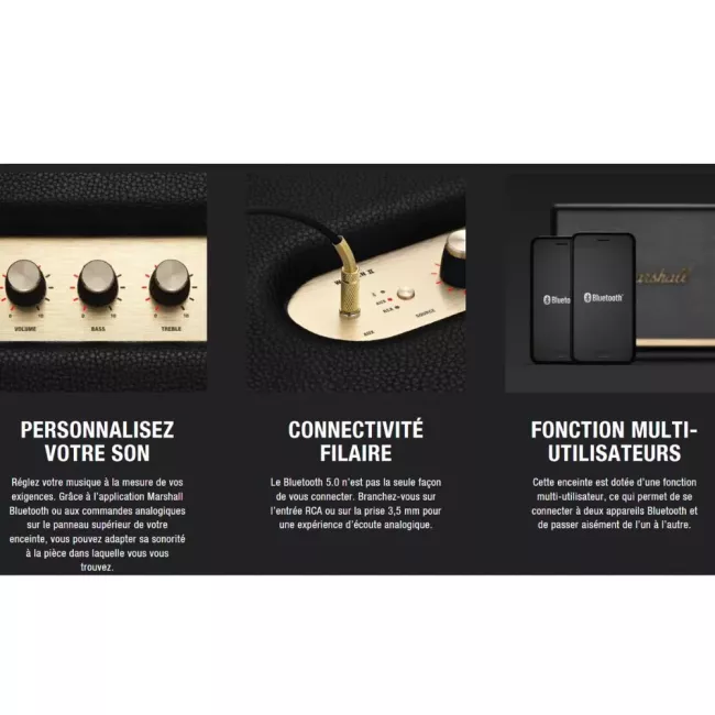 HAUT PARLEUR RESIDENTIELLE WOBURN II BT NOIR MARSHALL