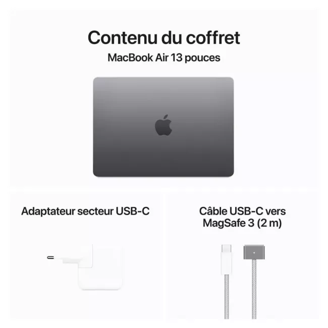 MACBOOK AIR 13" M3 CHIP 8CORE CPU 10CORE GPU 512GB  SPACE GREY APPLE