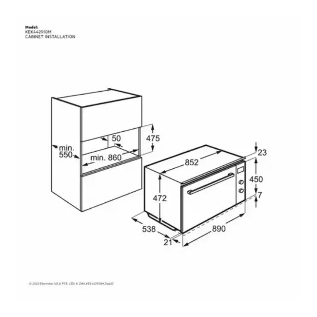 FOUR ELECTRIQUE MULTIFONCTION 90CM AEG