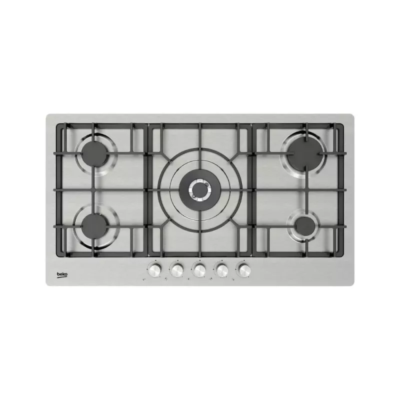 TABLE DE CUISSON 90CM 5F INOX BEKO