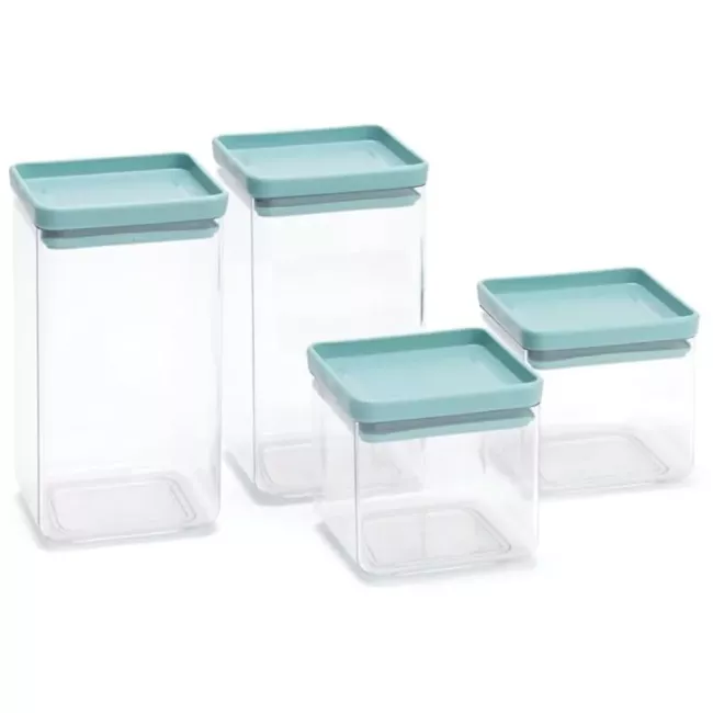Set de 4 Bocaux Carrée Transparent  BRABANTIA