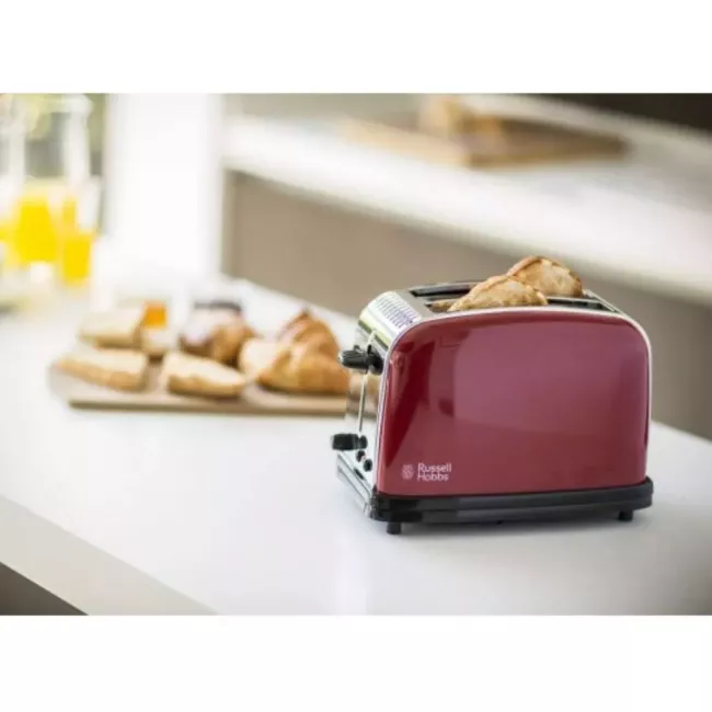 GRILLE PAIN AVEC 2 FENTES  ROUGE  RUSSELL HOBBS