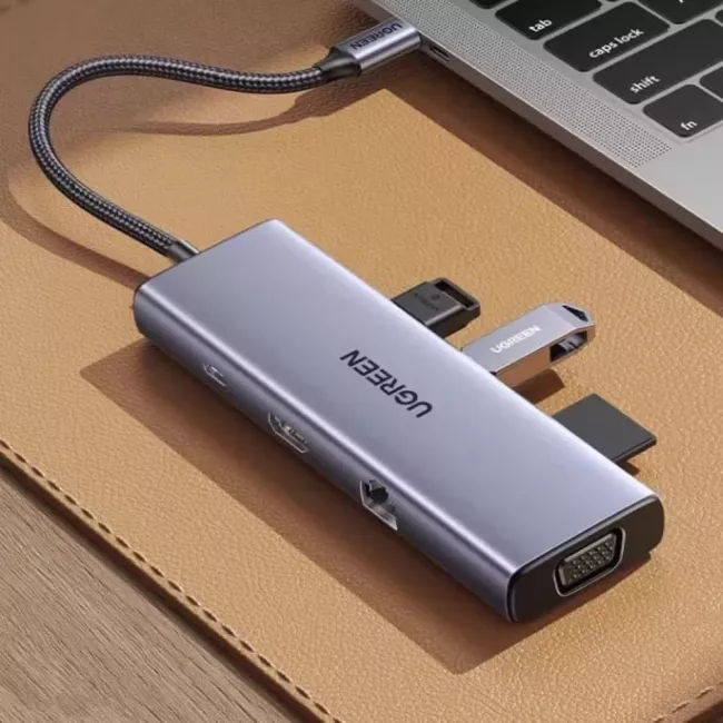 STATION D'ACCUEIL USB-C TO HDMI VGA ETHERNET 3 USBA 3.0 UGREEN