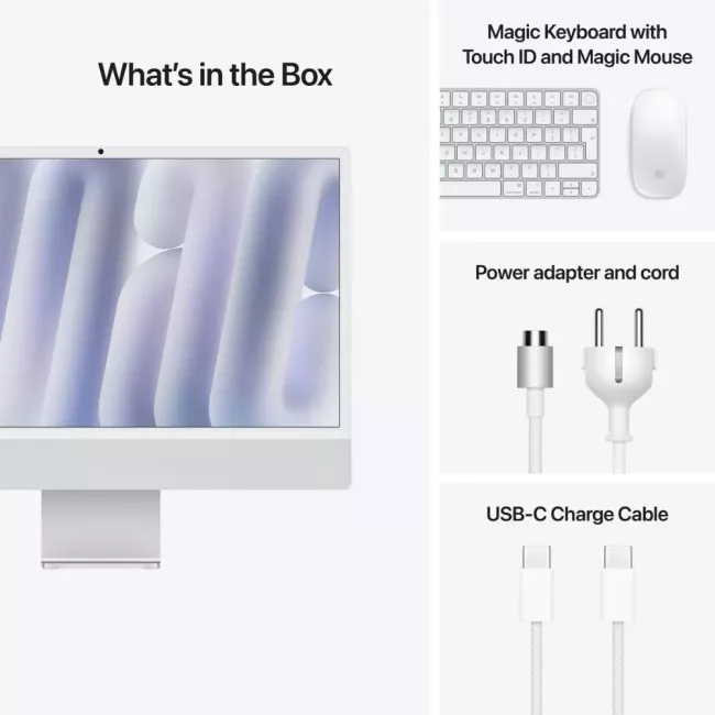 iMAC 24" RETINA 4.5K DISPLAY M4 10 core 16GB,512GB SSD SILVER APPLE