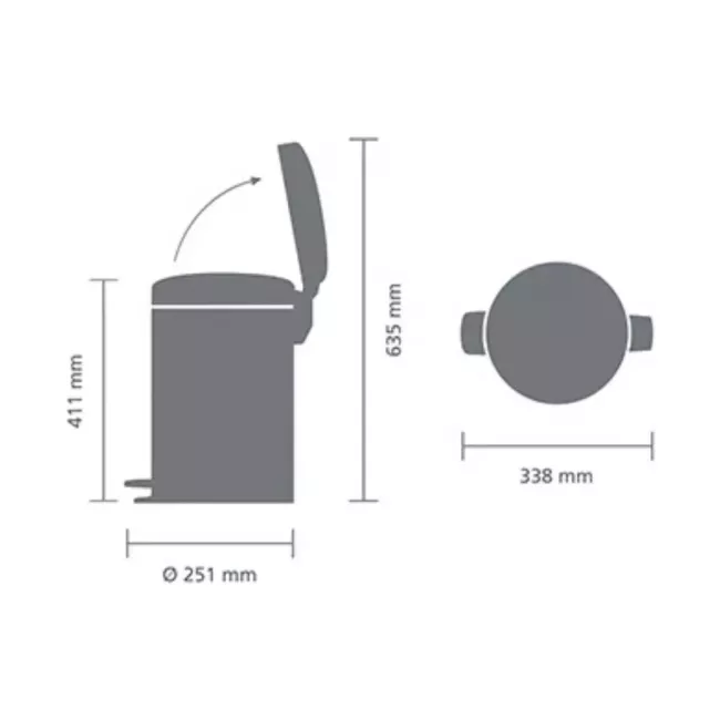 Poubelle à Pedale NewIcon 12L PLATINIUM BRABANTIA