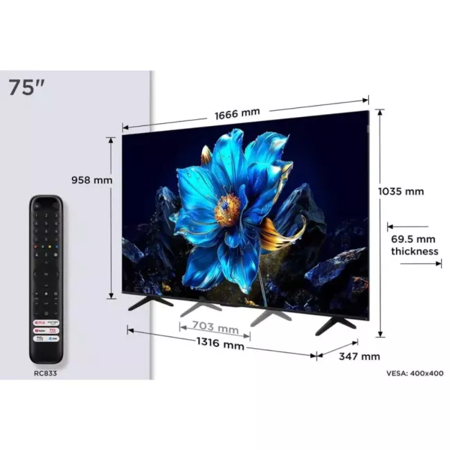 SMART TV 75'' QLED 4K TCL