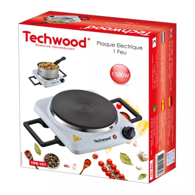 PLAQUE DE CUISSON 1F BLANC 1500W TECHWOOD