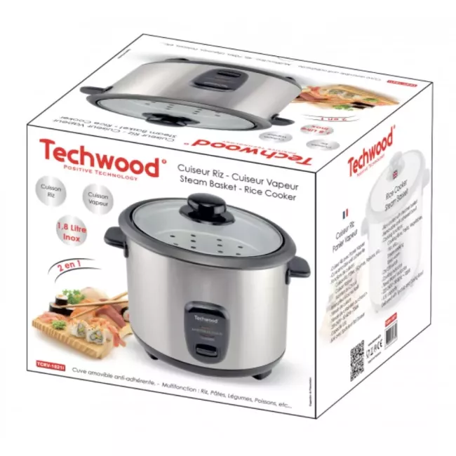 CUISEUR RIZ INOX 1.8L +VAPEUR TECHWOOD
