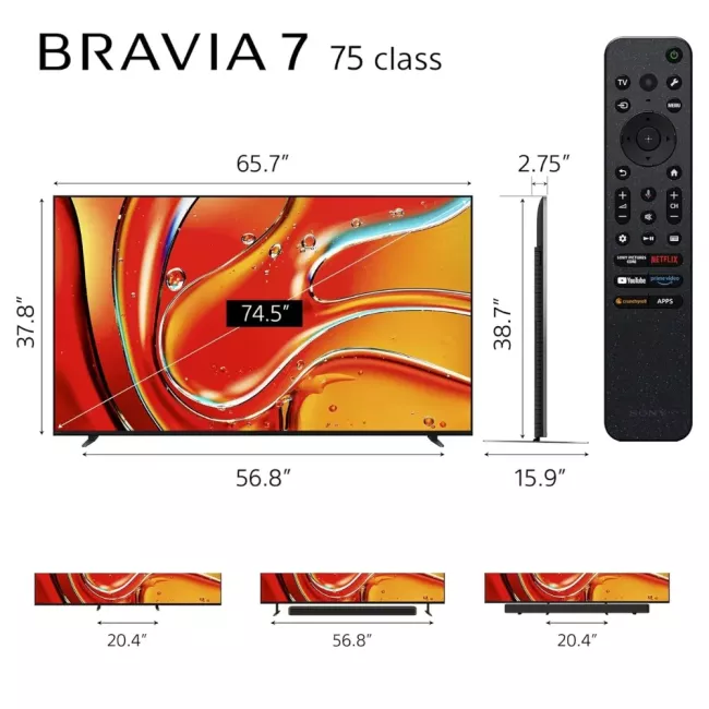 SMART TV 75'' MINI LED BRAVIA 7 XR PROCESSEUR SONY