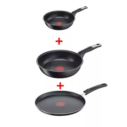 SET CREPIERE 22 + 2 POELES 12/28CM TEFAL