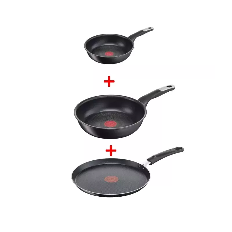 SET CREPIERE 22 + 2 POELES 12/28CM TEFAL