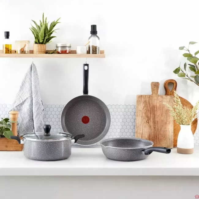 PACK 2 POELES 24+30CM NATURA STONE TEFAL