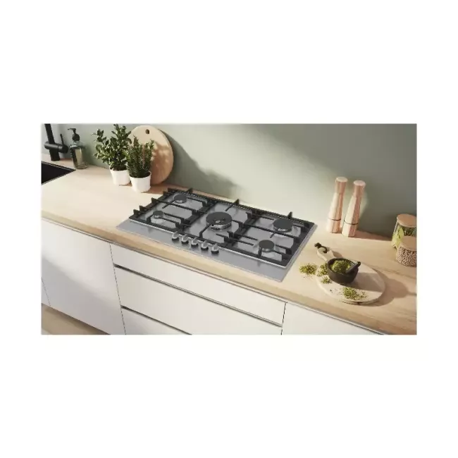TABLE DE CUISSON A GAZ 5F 75CM EN FONTE INOX SERIE 6 BOSCH
