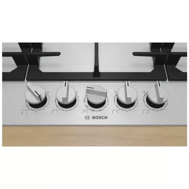 TABLE DE CUISSON A GAZ 5F 75CM EN FONTE INOX SERIE 6 BOSCH