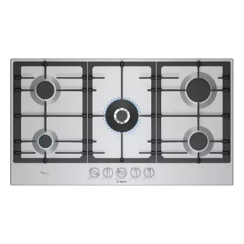 TABLE DE CUISSON A GAZ 5F 75CM EN FONTE INOX SERIE 6 BOSCH