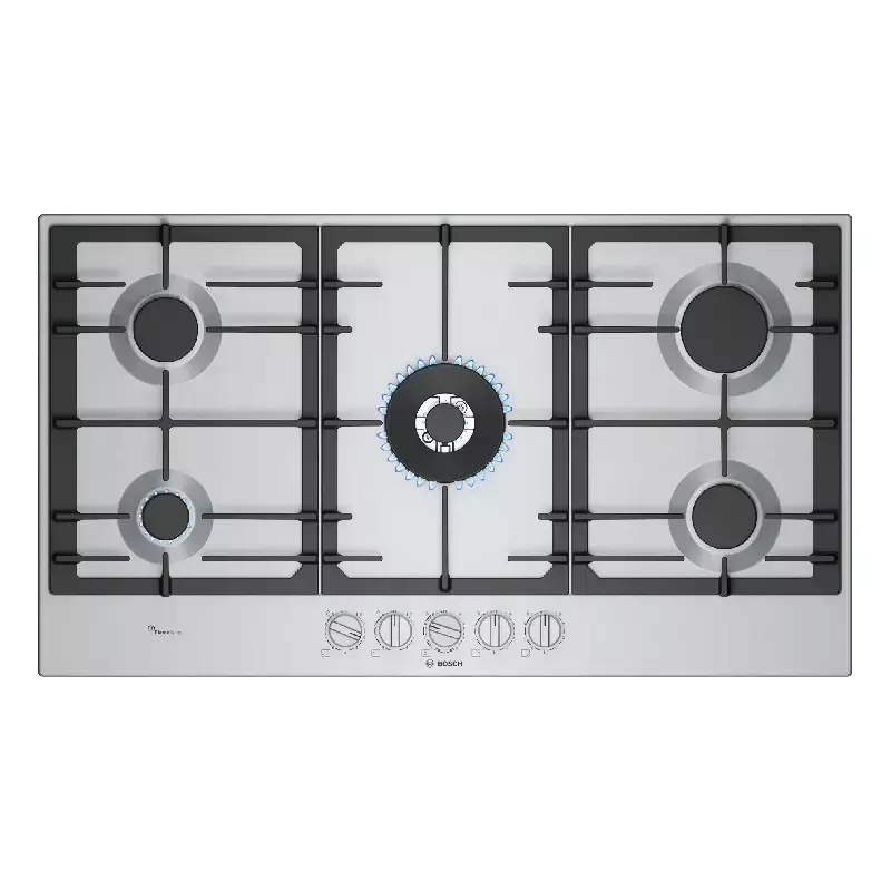 TABLE DE CUISSON A GAZ 5F 75CM EN FONTE INOX SERIE 6 BOSCH