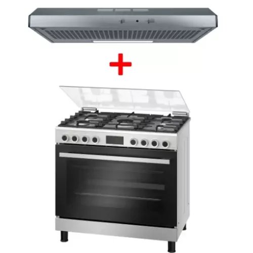PACK CUISINIERE HGP3I8W50S+ HOTTE DUL93MA50M INOX BOSCH