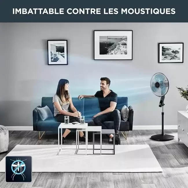 VENTILATEUR SUR PIED ANTI-MOSQUITO ESSENTIEL + NOIR ROWENTA