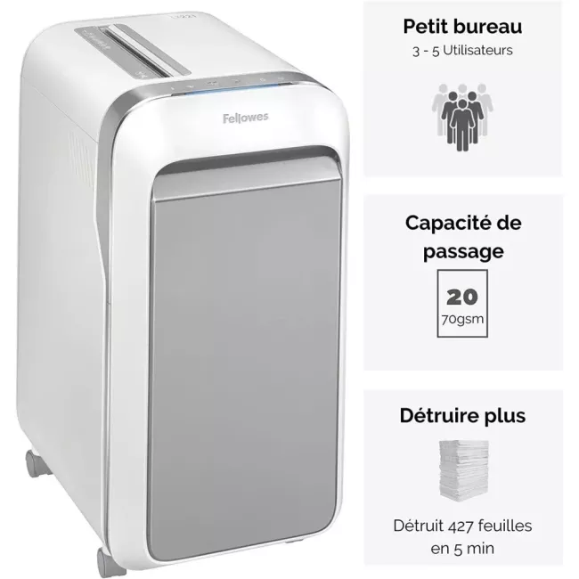 DESTRUCTEUR 30L BLANC POWERSHRED LX221 FELLOWES