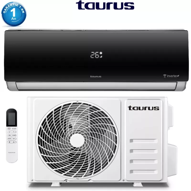 CLIMATISEUR SPLIT 9000BTU CH/FR INVERTER NOIR TAURUS