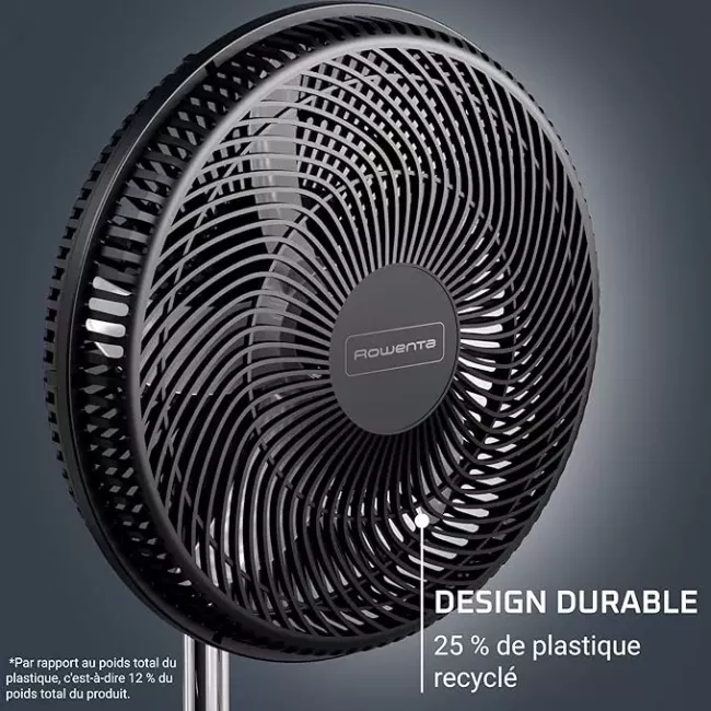 VENTILATEUR SUR PIED TURBO ESSENTIEL 3 VITESSES NOIR ROWENTA