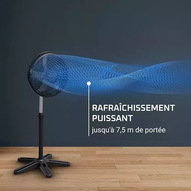 VENTILATEUR SUR PIED TURBO ESSENTIEL 3 VITESSES NOIR ROWENTA