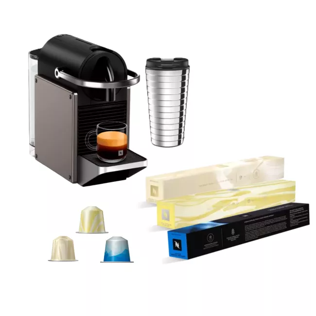 CAFETIERE TITAN PIXIE +MUG TRAVEL+3 SLEEVES SUMMER NESPRESSO