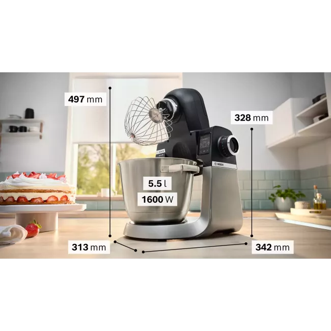 ROBOT PATISSIER AVEC BALANCE 1600W NOIR SERIE 6 BOSCH