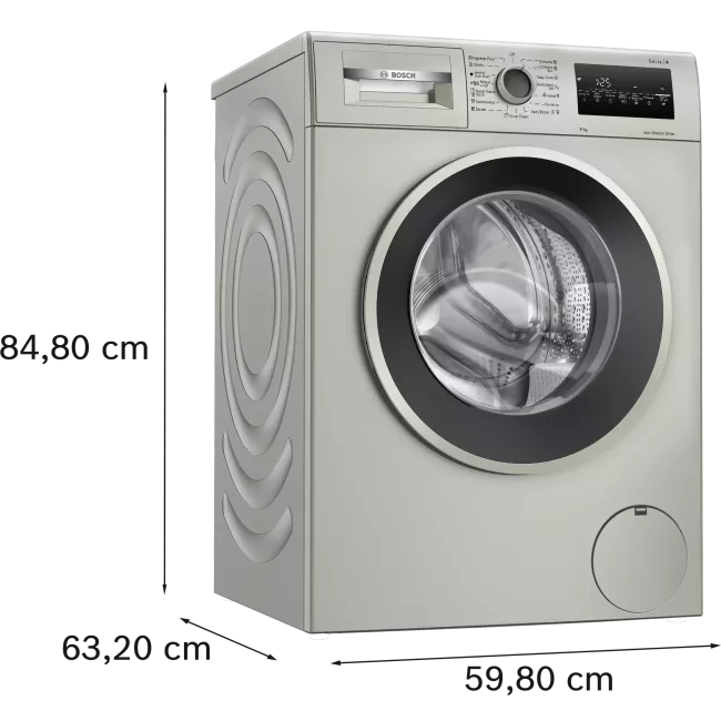 LAVE LINGE 8KG/1400TRS ARGENT INOX BOSCH
