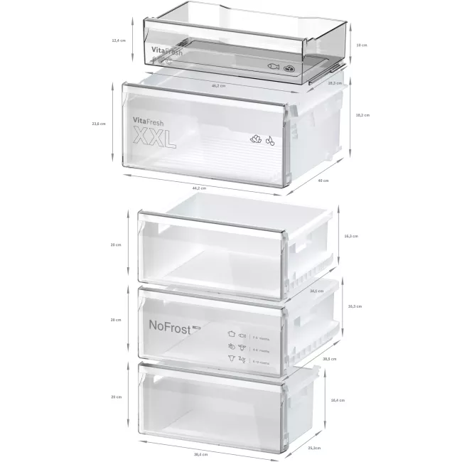 COMBINE 186X60 CM INOX BOSCH